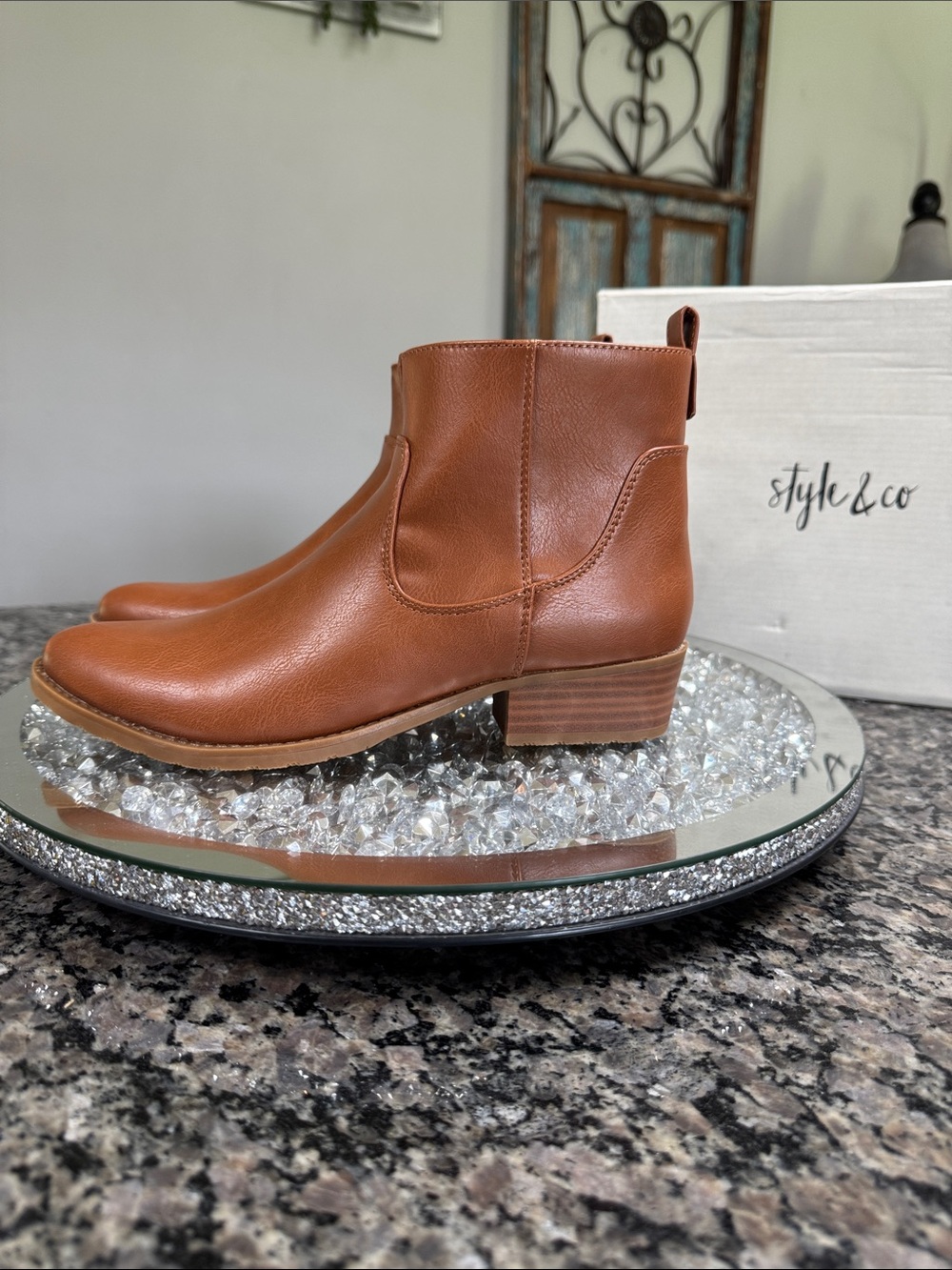 Style & Co. Women's Cognac Ankle Booties NWT 8.5